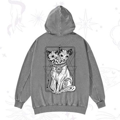 Purplehecate The Cat Goddess Bastet Washed Hoodie