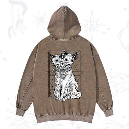 Purplehecate The Cat Goddess Bastet Washed Hoodie