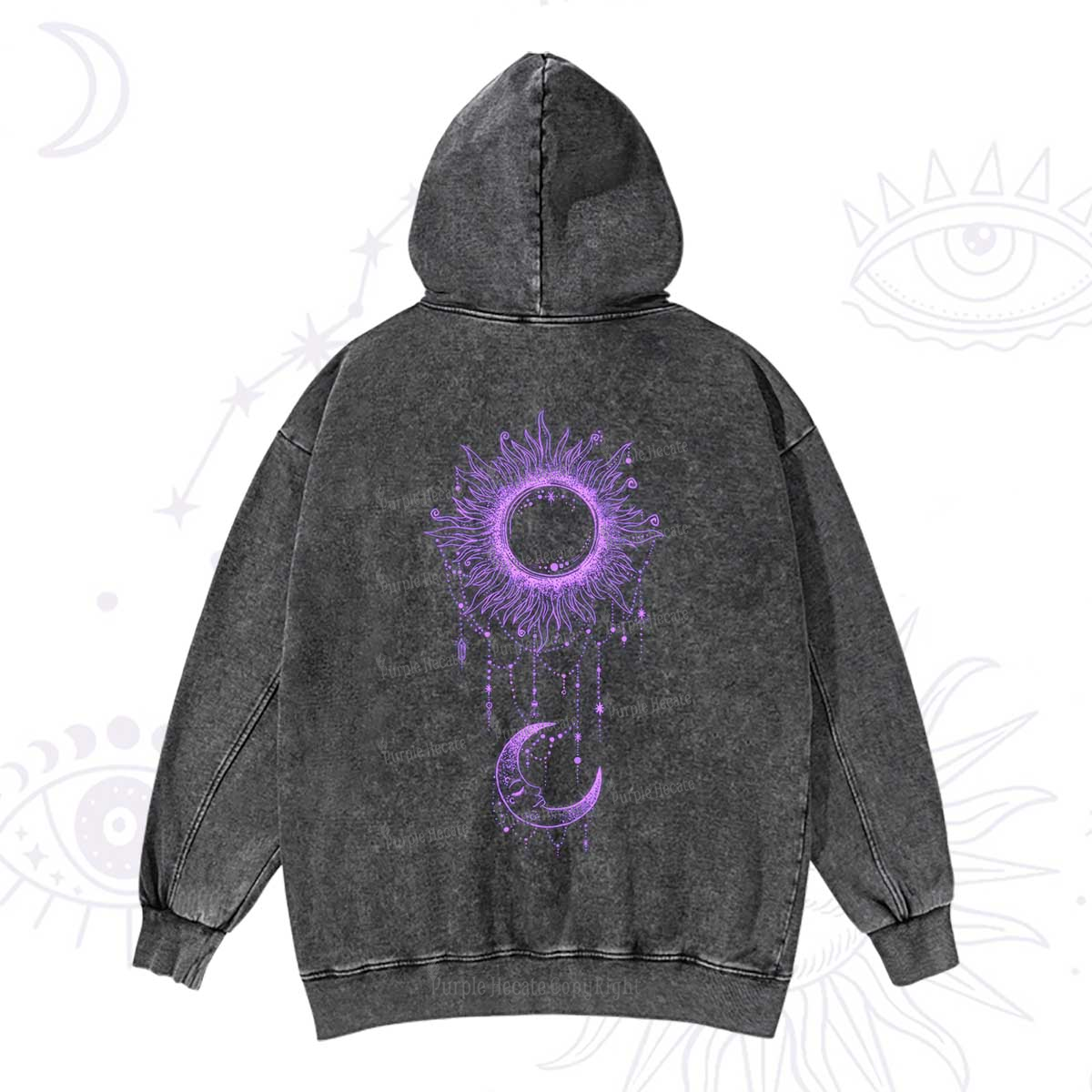 Purplehecate Radiance Of Sun And Moon Washed Hoodie