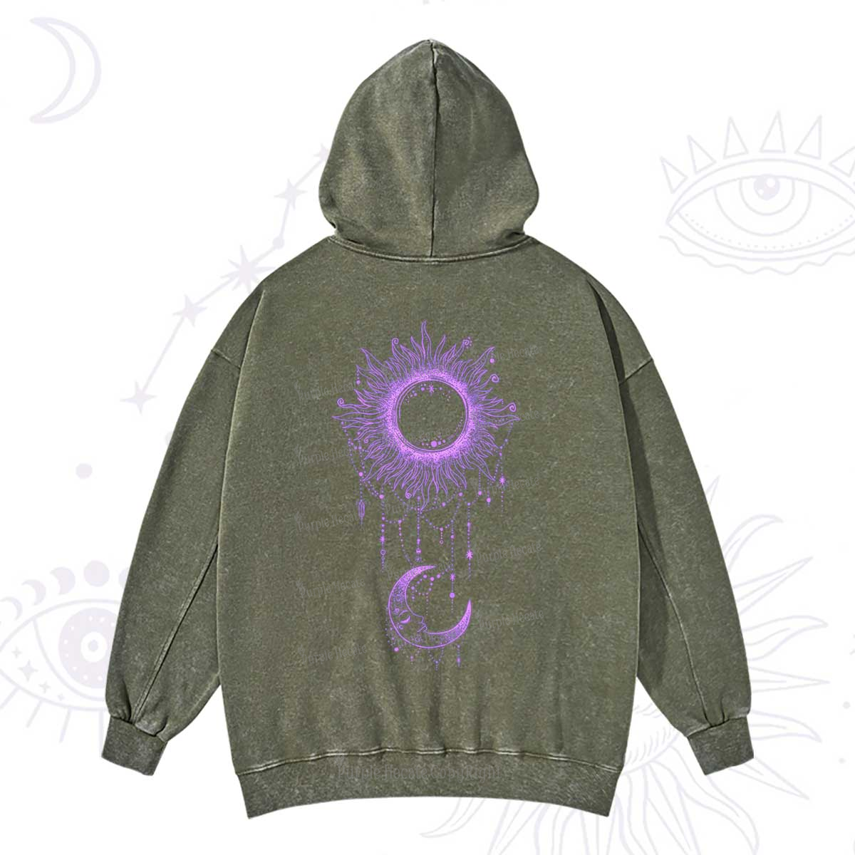 Purplehecate Radiance Of Sun And Moon Washed Hoodie