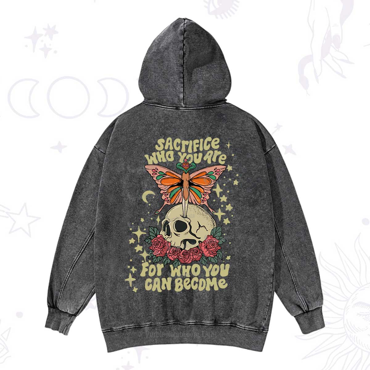 Purplehecate For Who You Can Become Washed Hoodie