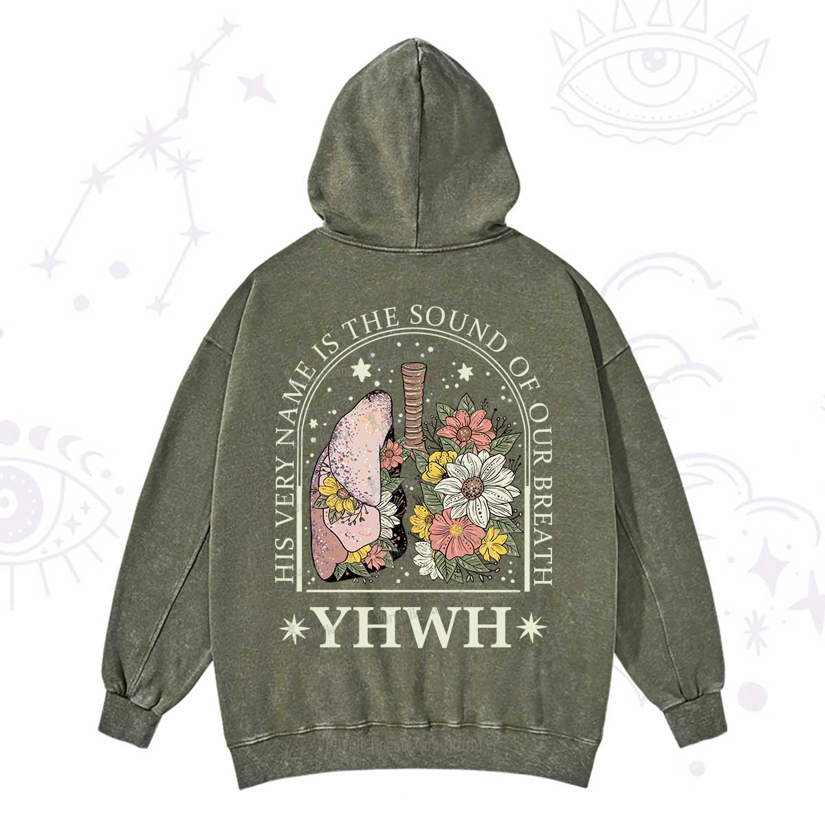 Purplehecate His Very Name Is The Sound Of Our Breath Washed Hoodie