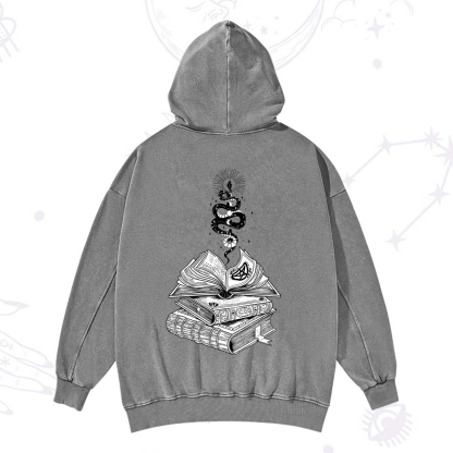 Purplehecate Spellbook And Guardian Serpent Washed Hoodie