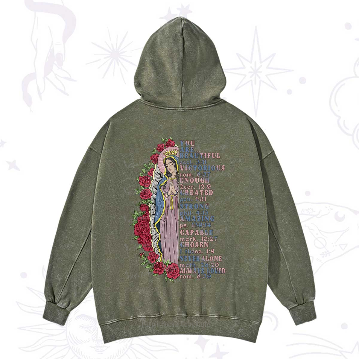 Purplehecate Biblical Blessings Washed Hoodie