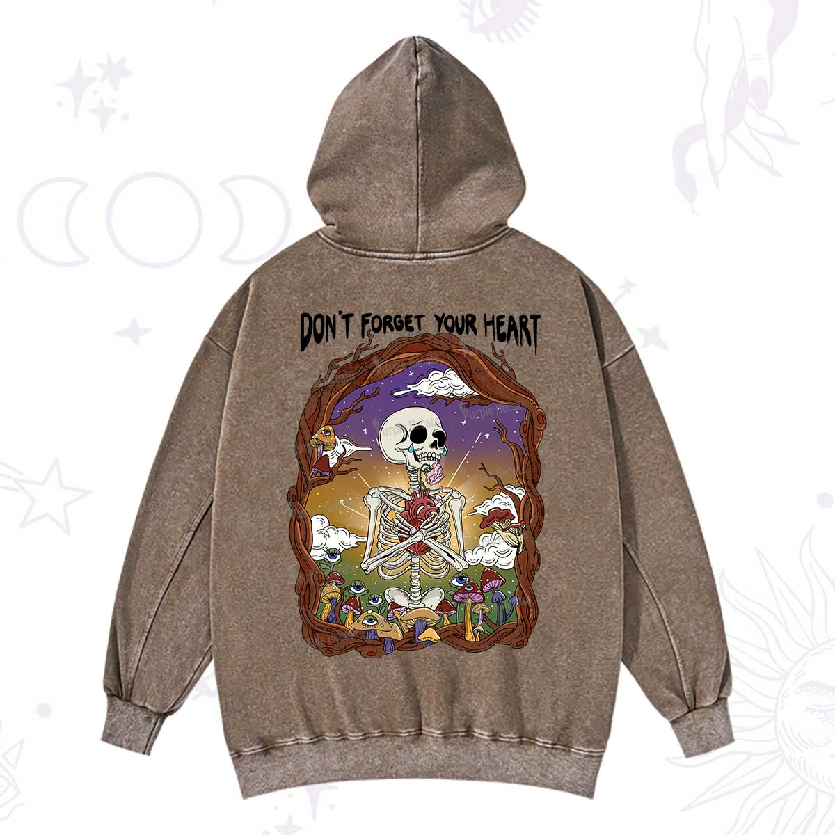 Purplehecate Don't Forget Your Heart Washed Hoodie
