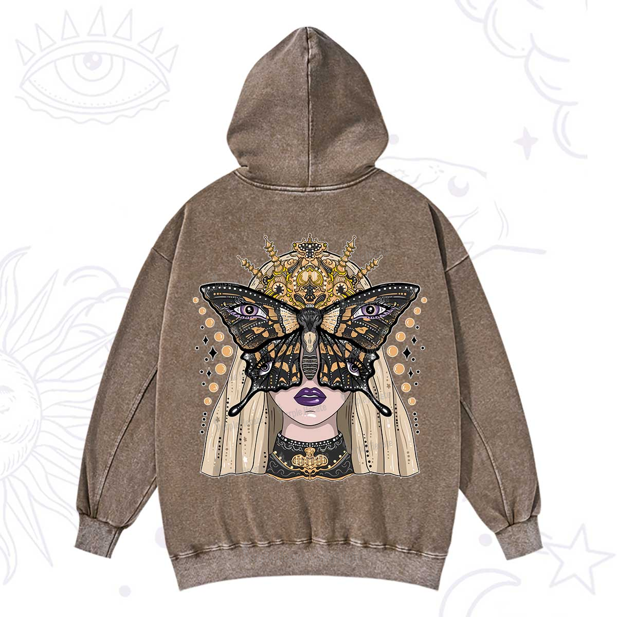 Purplehecate Butterfly Witchy Washed Hoodie