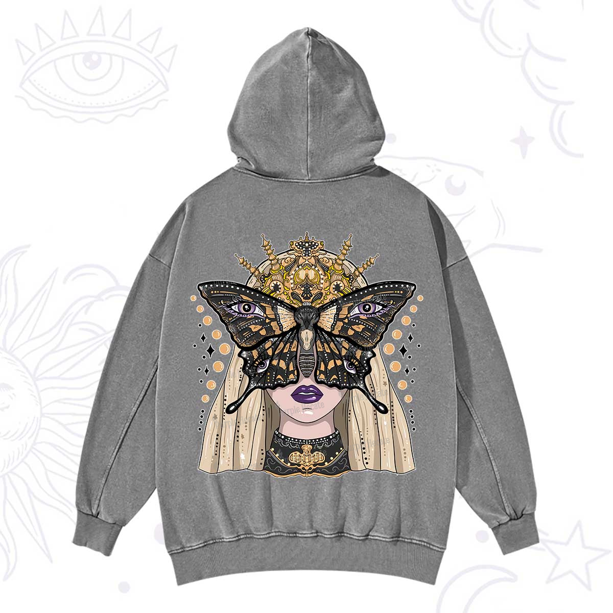 Purplehecate Butterfly Witchy Washed Hoodie