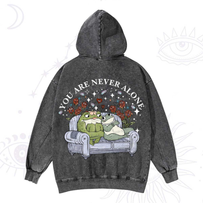 Purplehecate Your Are Never Alone Washed Hoodie