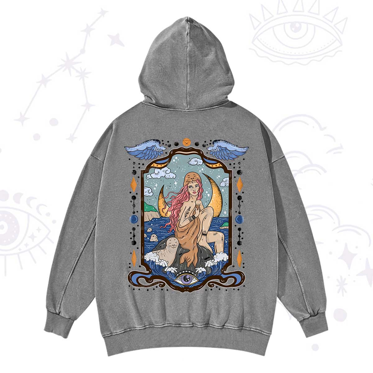 Purplehecate Selkie Woman Washed Hoodie