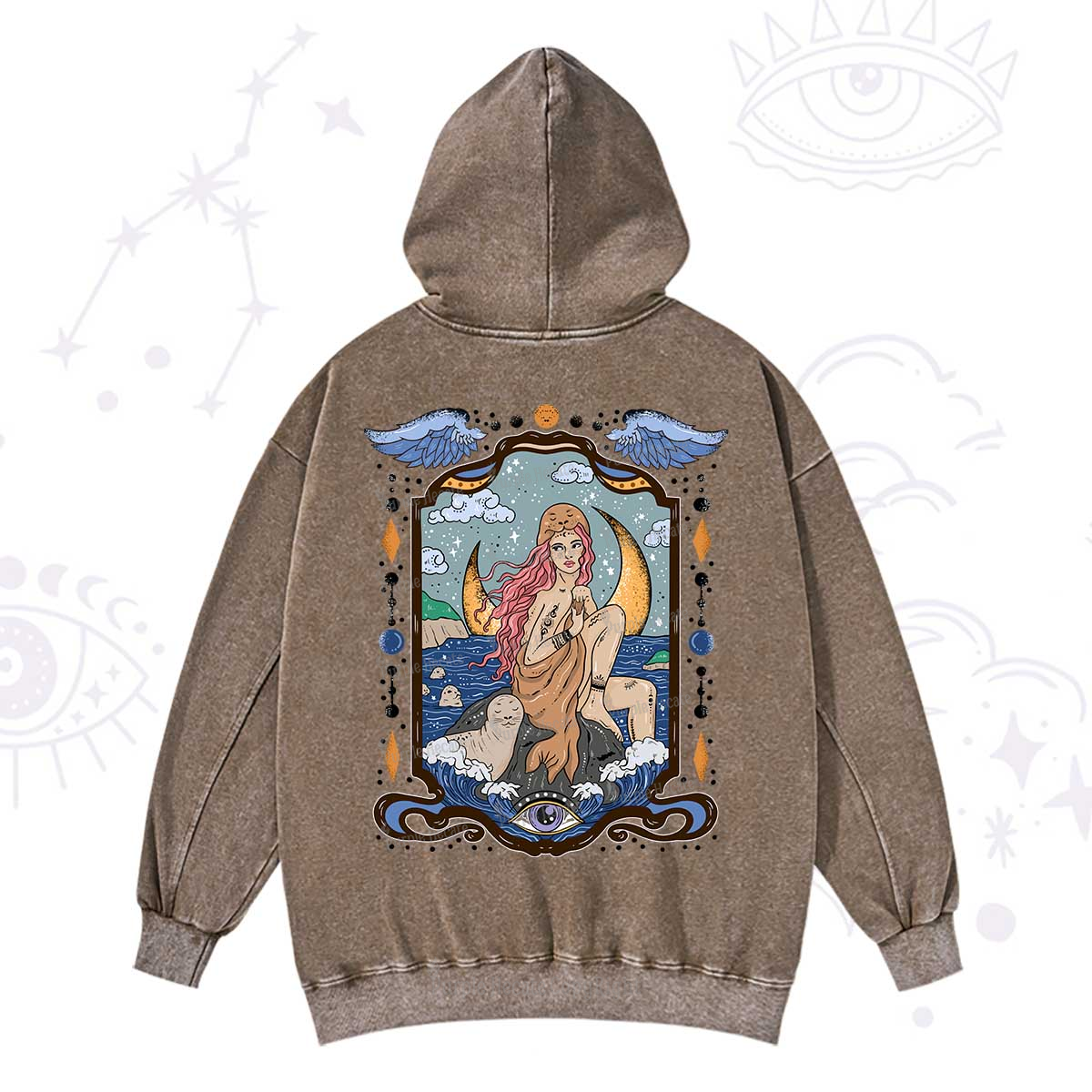 Purplehecate Selkie Woman Washed Hoodie
