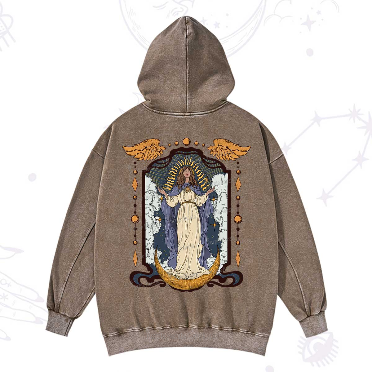 Purplehecate Holy Guardian Washed Hoodie
