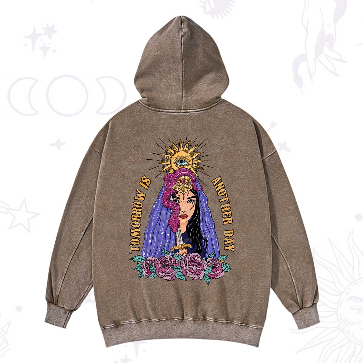 Purplehecate Prophetic Eye Witch Washed Hoodie