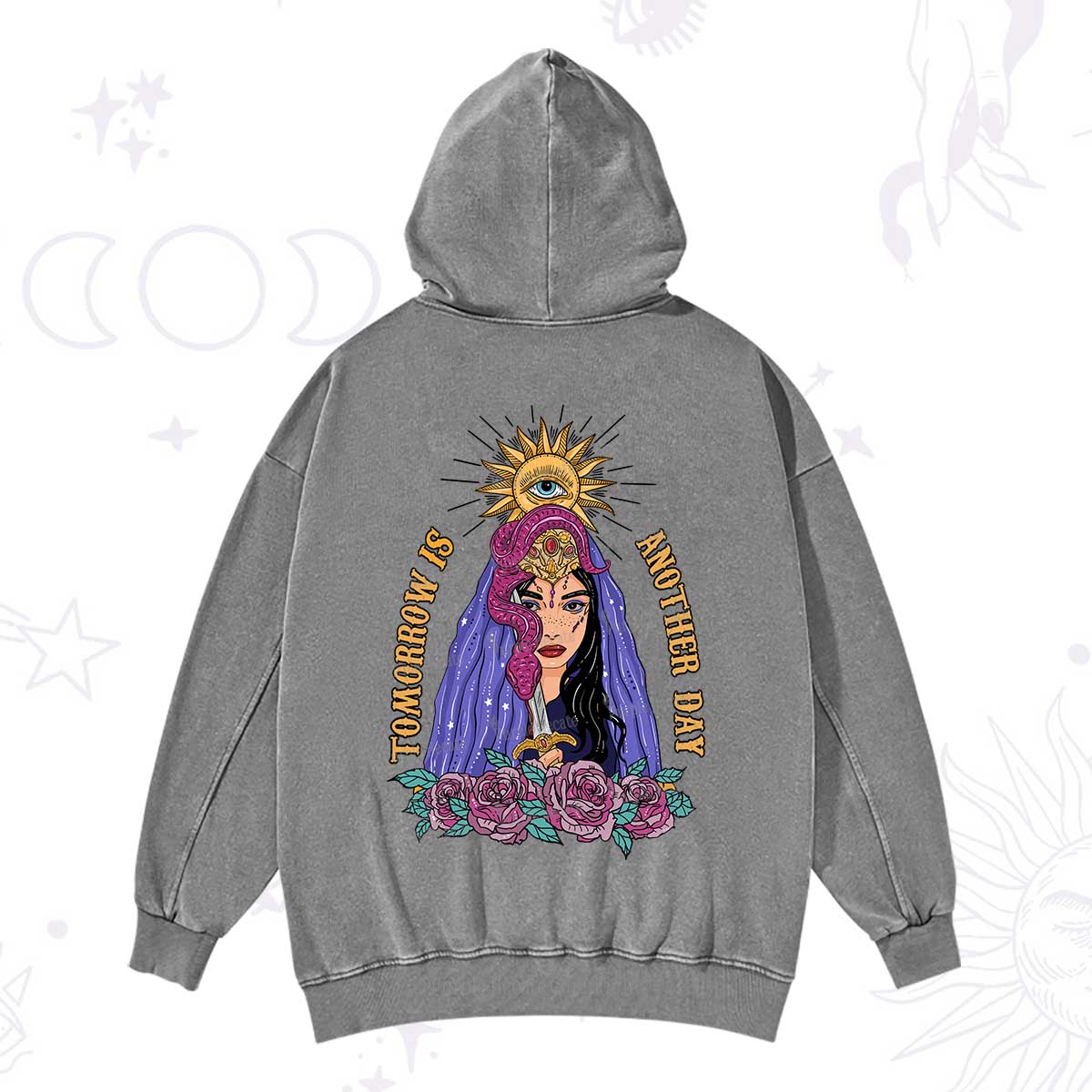Purplehecate Prophetic Eye Witch Washed Hoodie