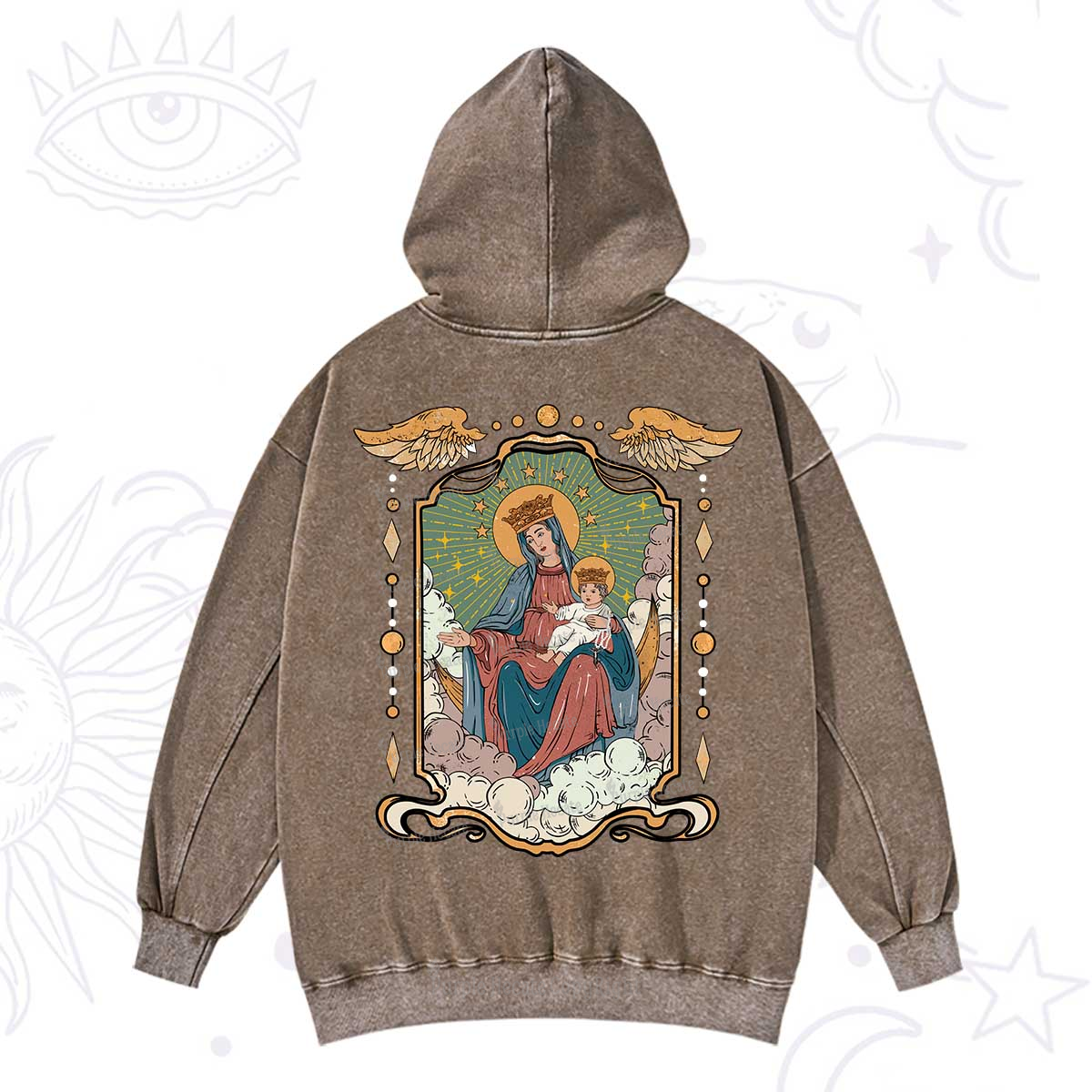Purplehecate The Lady Of the Rosary Washed Hoodie
