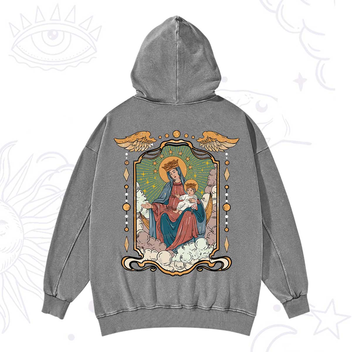 Purplehecate The Lady Of the Rosary Washed Hoodie