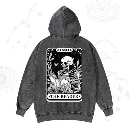 Purplehecate The Reader Tarot Card Washed Hoodie