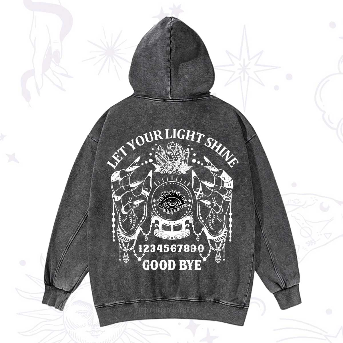 Purplehecate Let Your Light Shine Washed Hoodie