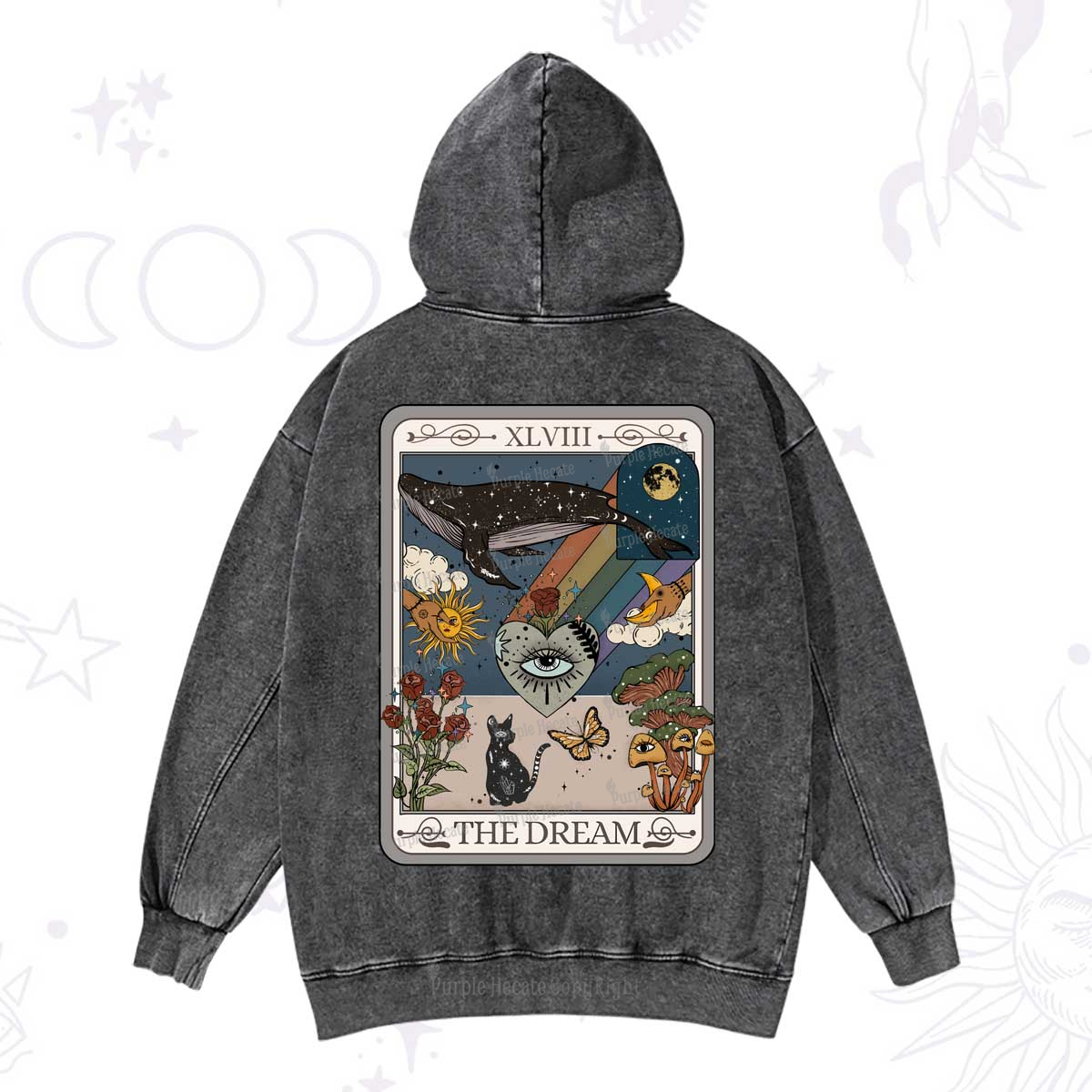 Purplehecate The Dream Tarot Washed Hoodie