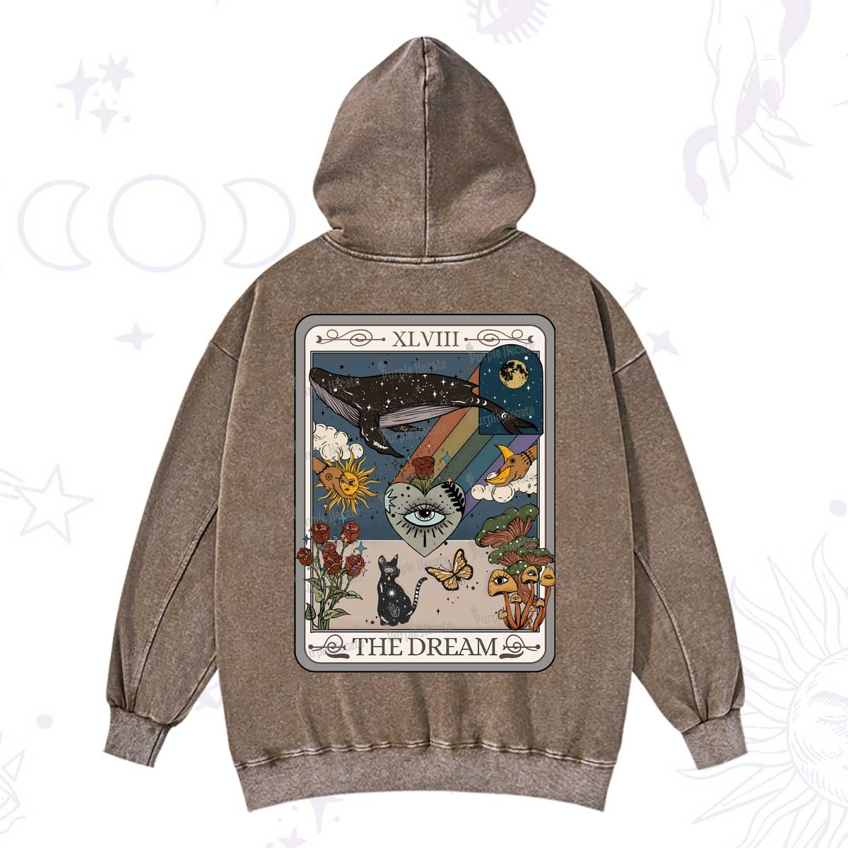 Purplehecate The Dream Tarot Washed Hoodie