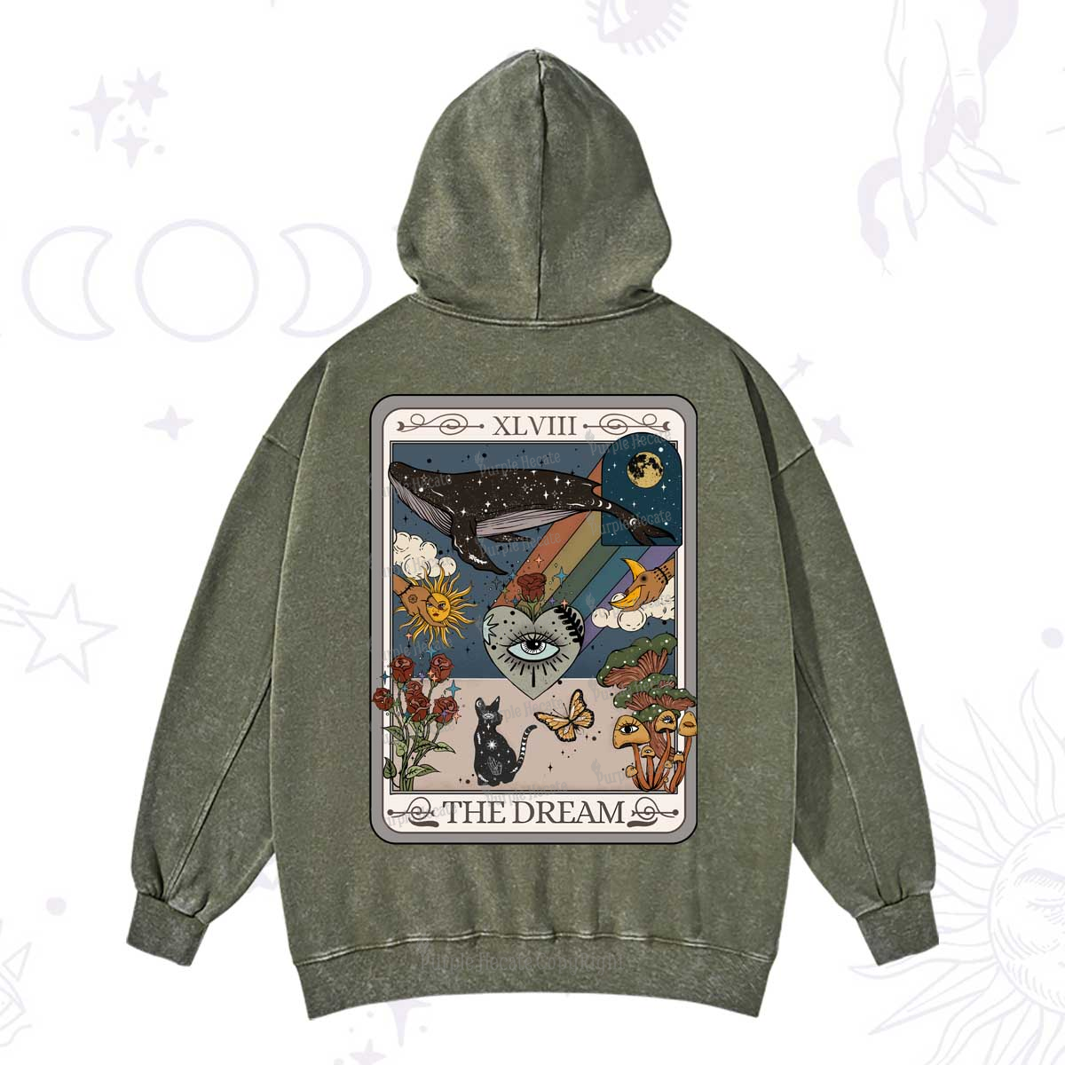 Purplehecate The Dream Tarot Washed Hoodie