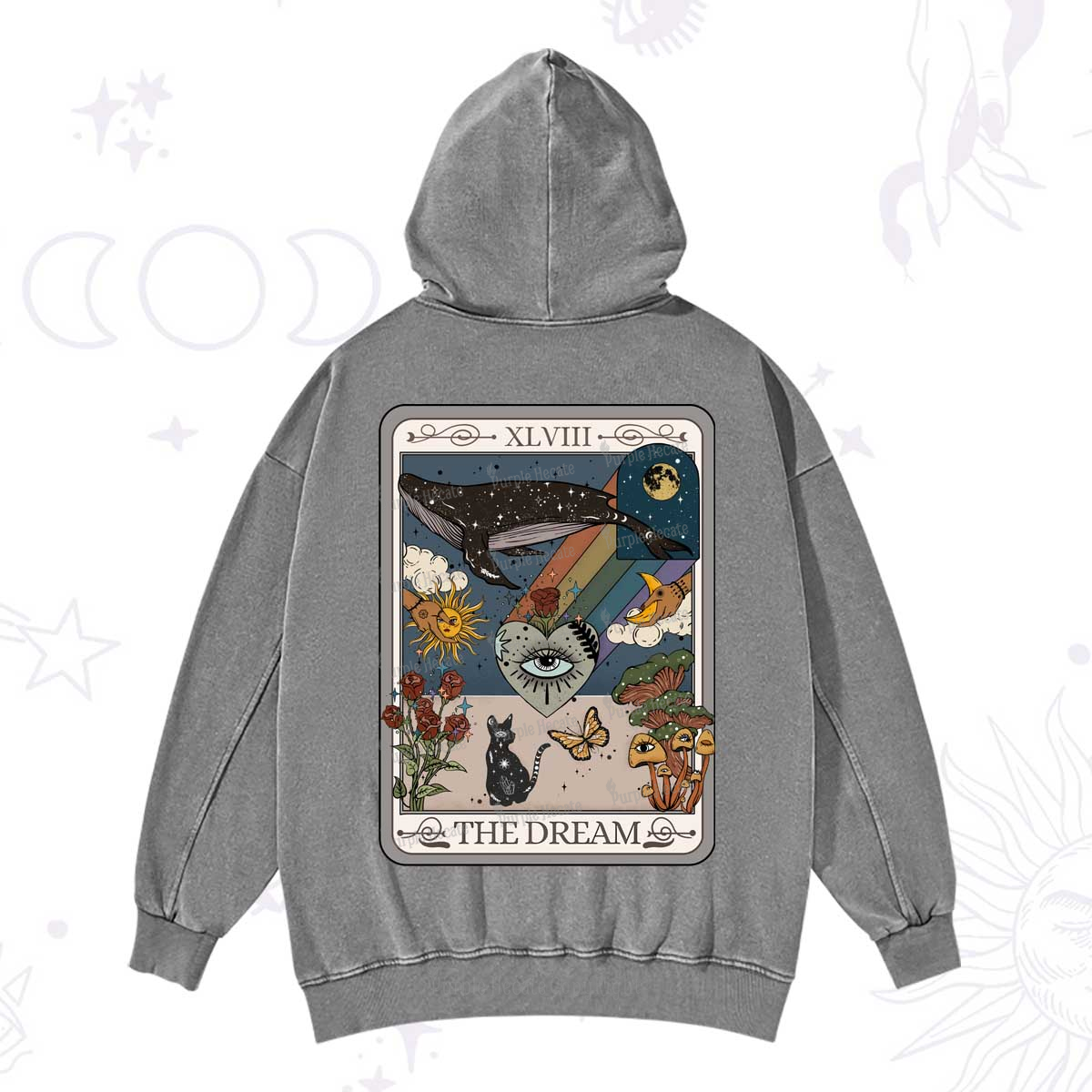 Purplehecate The Dream Tarot Washed Hoodie