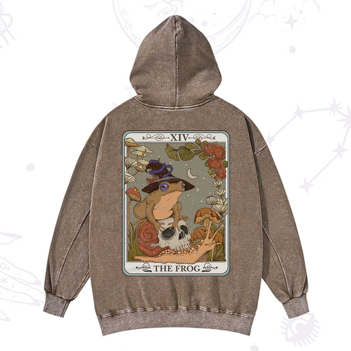 Purplehecate The Frog Tarot Washed Hoodie