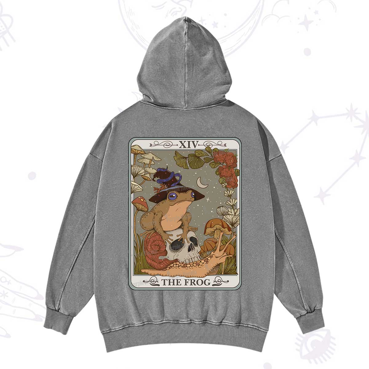 Purplehecate The Frog Tarot Washed Hoodie