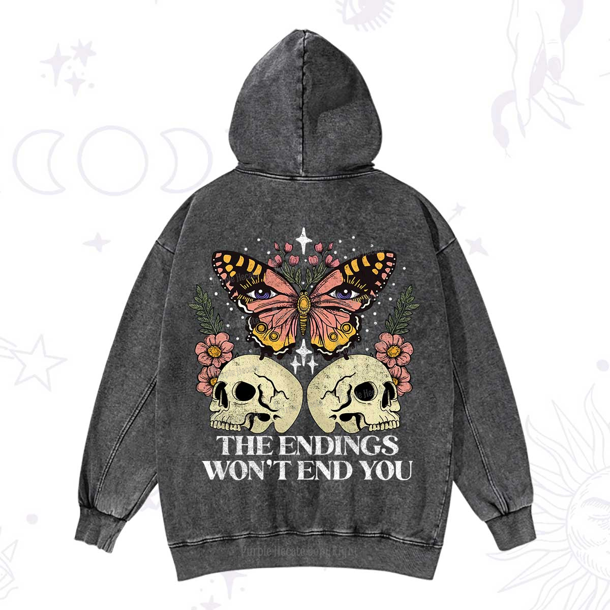 Purplehecate The Endings Won't End You Washed Hoodie