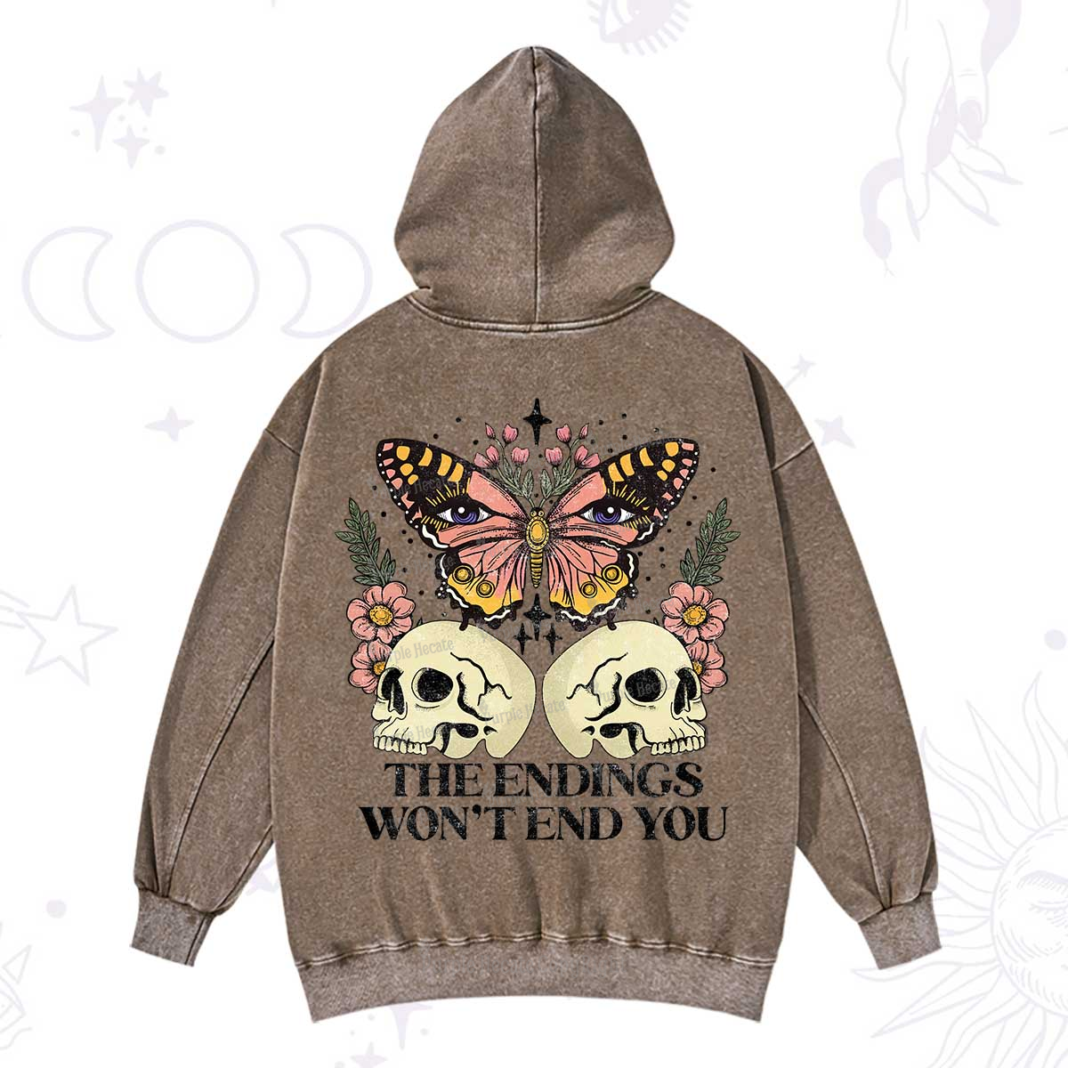 Purplehecate The Endings Won't End You Washed Hoodie