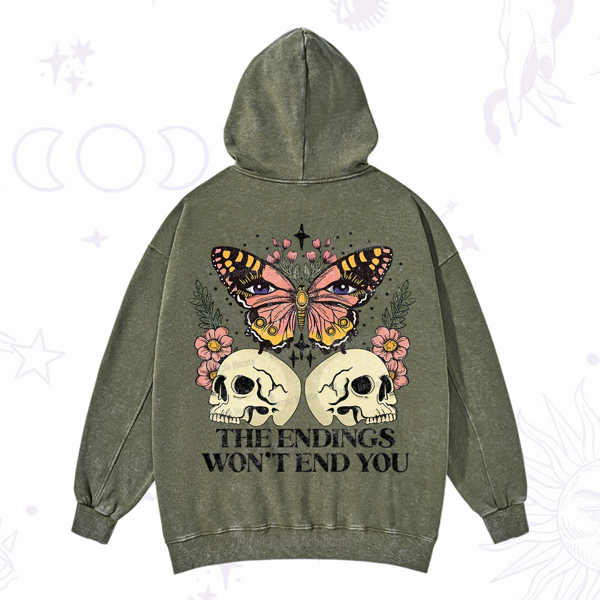 Purplehecate The Endings Won't End You Washed Hoodie