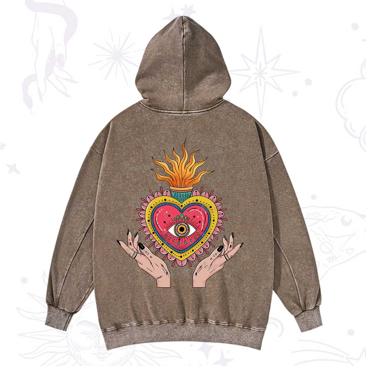 Purplehecate The Fiery Eye Washed Hoodie