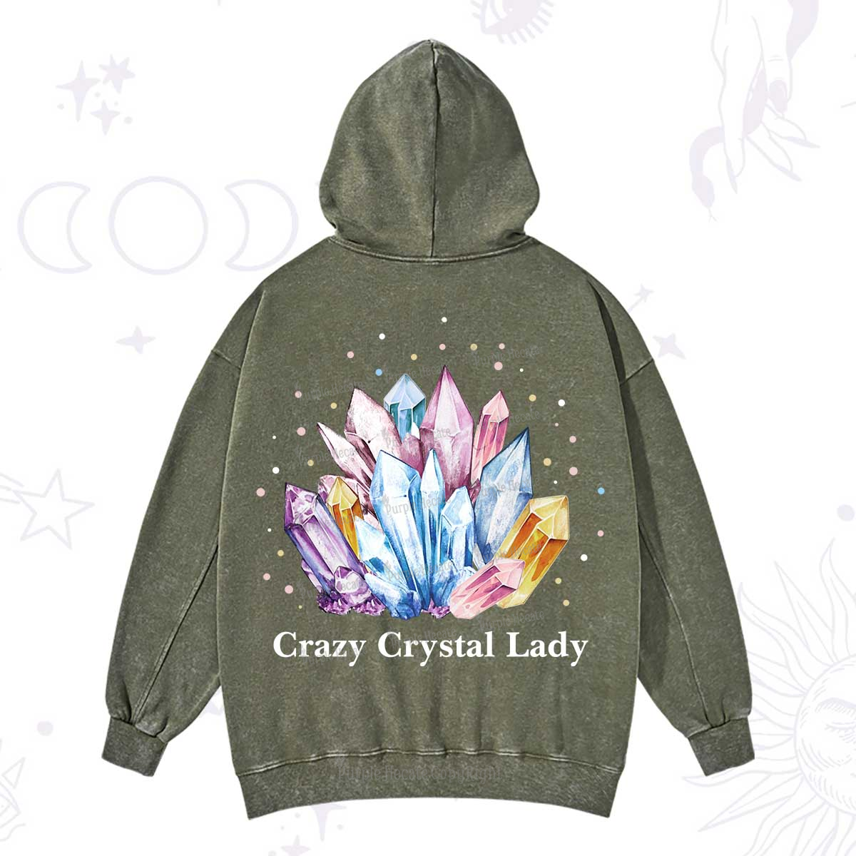 Purplehecate Crazy Crystal Washed Hoodie