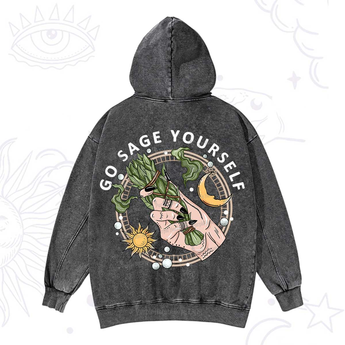 Purplehecate Go Sage Yourself Washed Hoodie