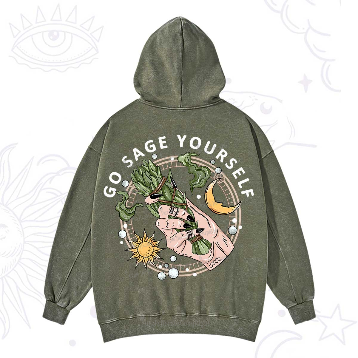 Purplehecate Go Sage Yourself Washed Hoodie