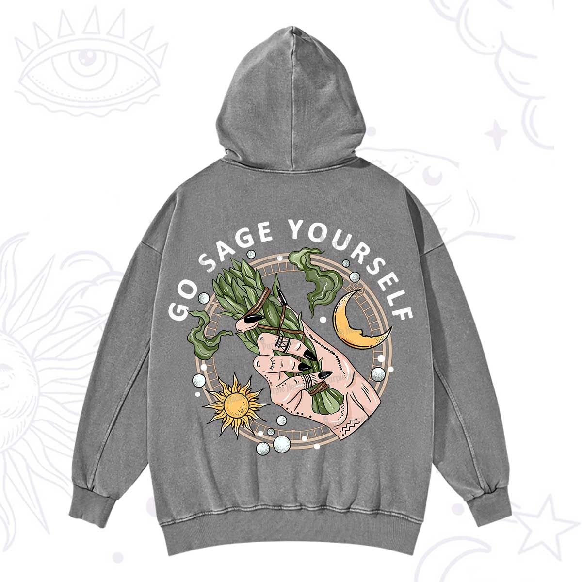 Purplehecate Go Sage Yourself Washed Hoodie