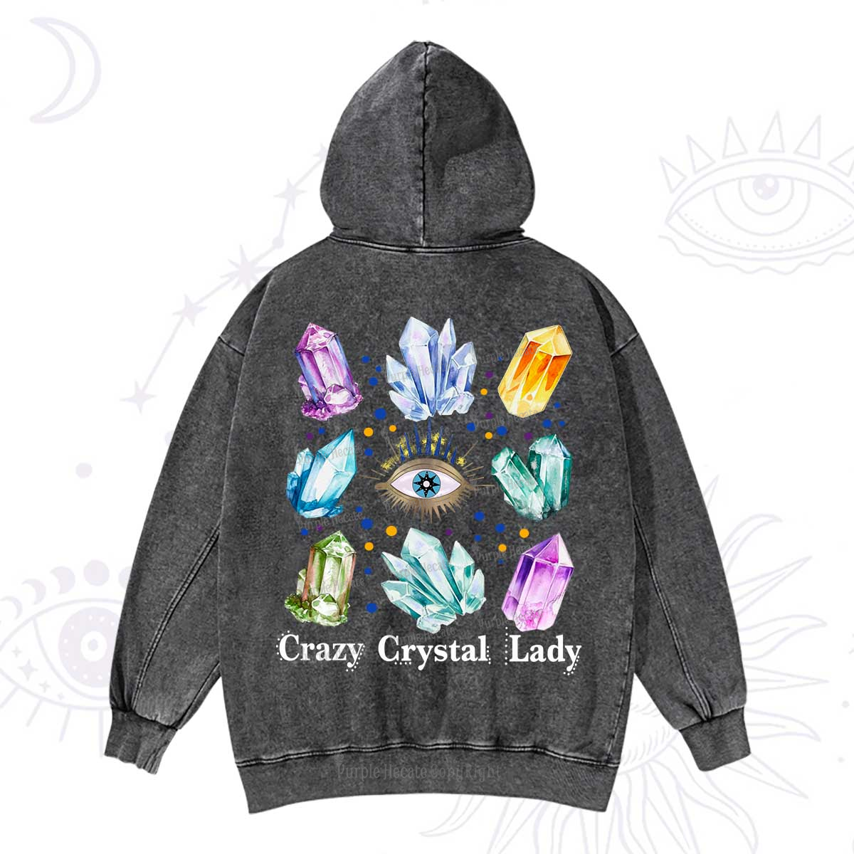 Purplehecate Crysral Lady Washed Hoodie