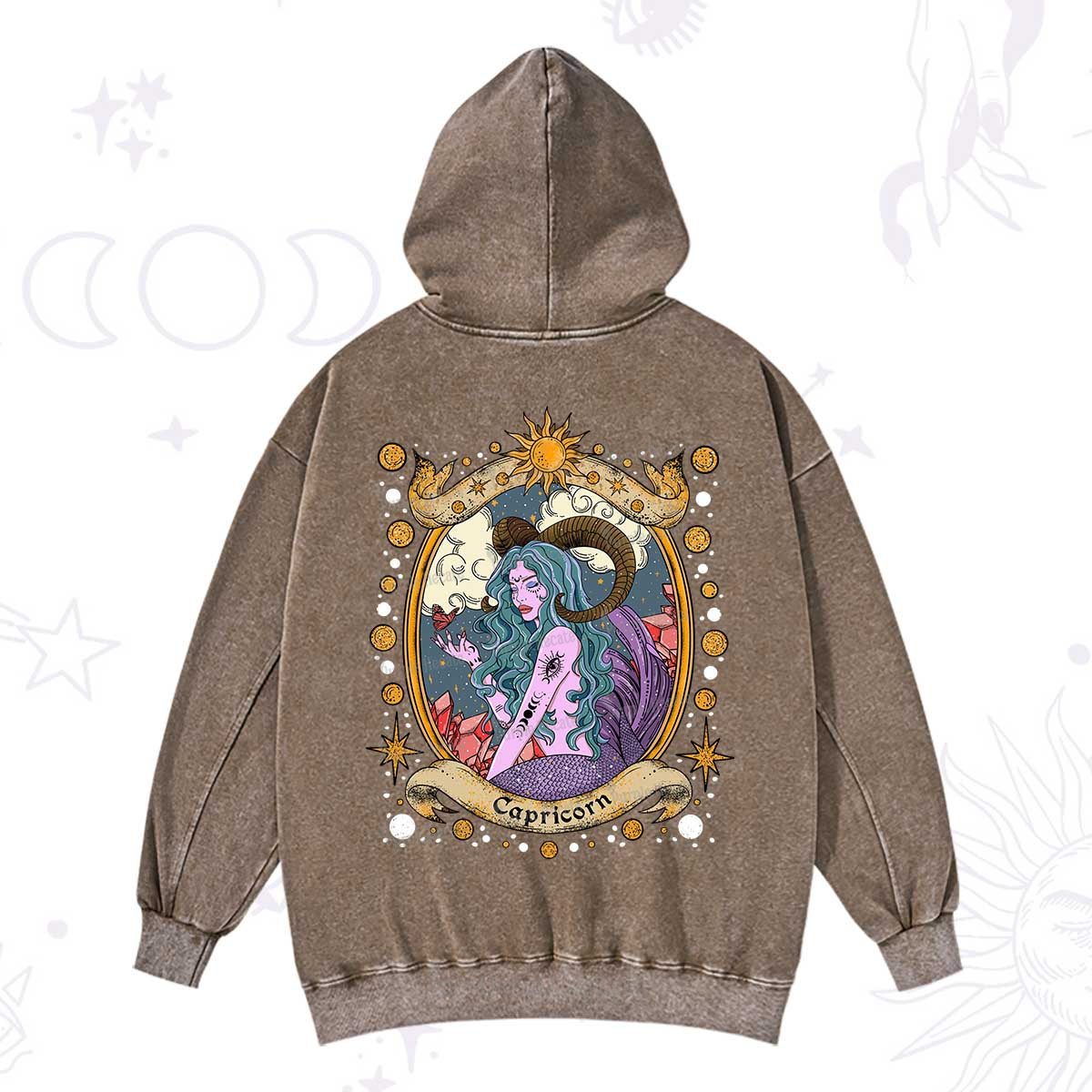 Purplehecate Capricorn Radiance Zodiac Washed Hoodie