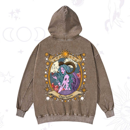 Purplehecate Capricorn Radiance Zodiac Washed Hoodie