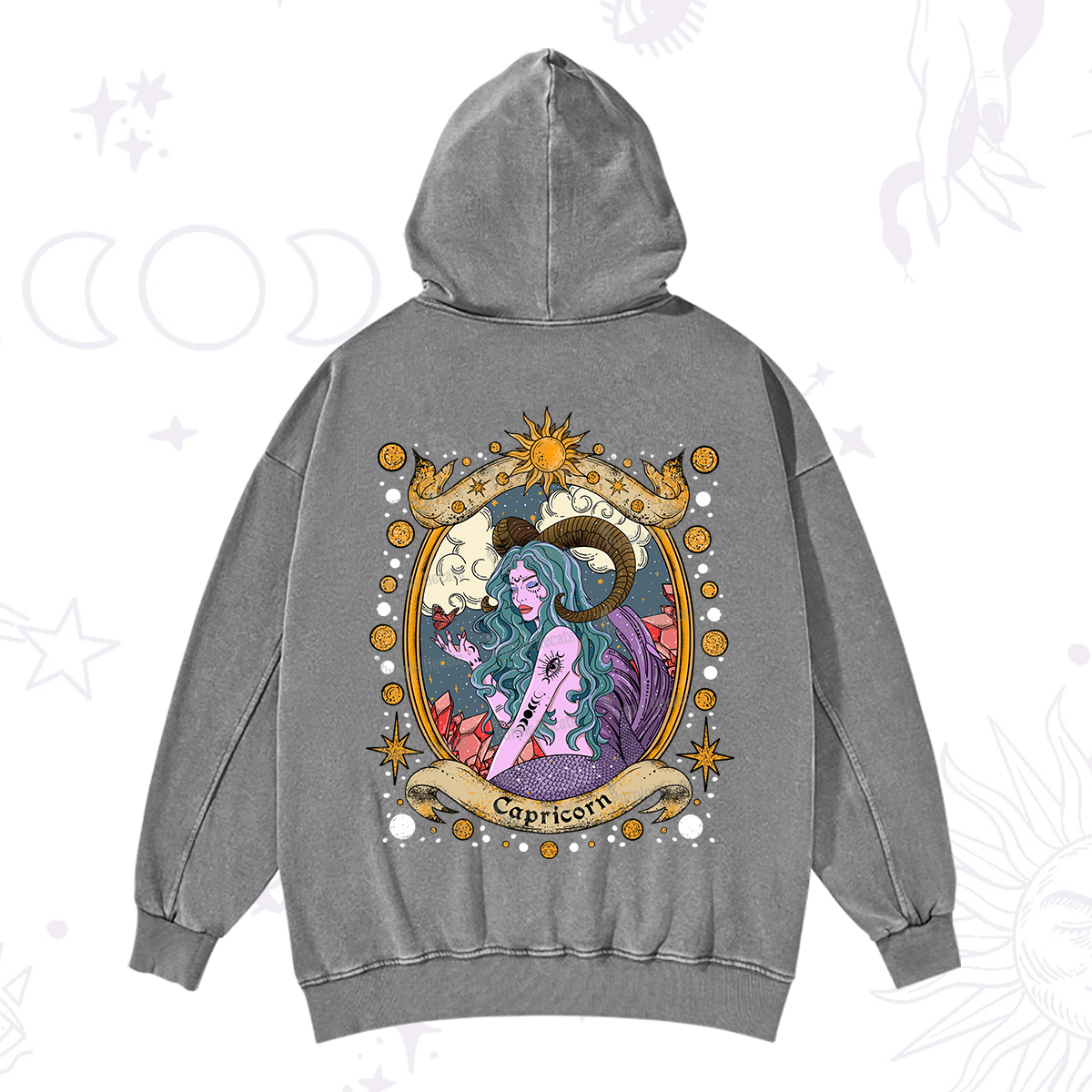 Purplehecate Capricorn Radiance Zodiac Washed Hoodie