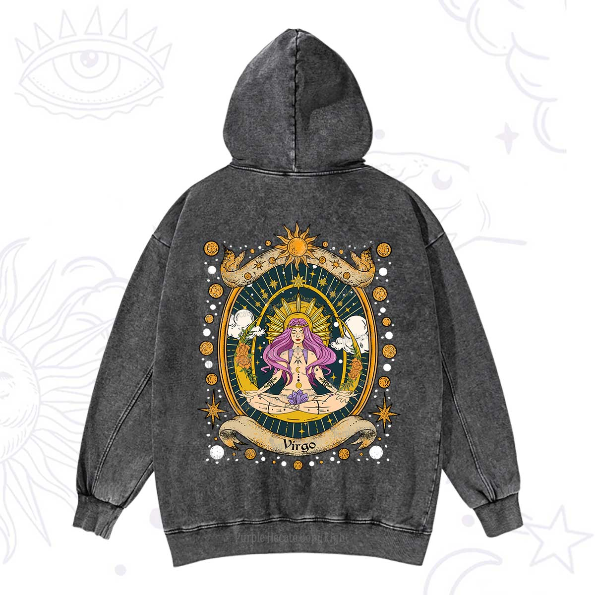 Purplehecate Virgo Radiance Zodiac Washed Hoodie