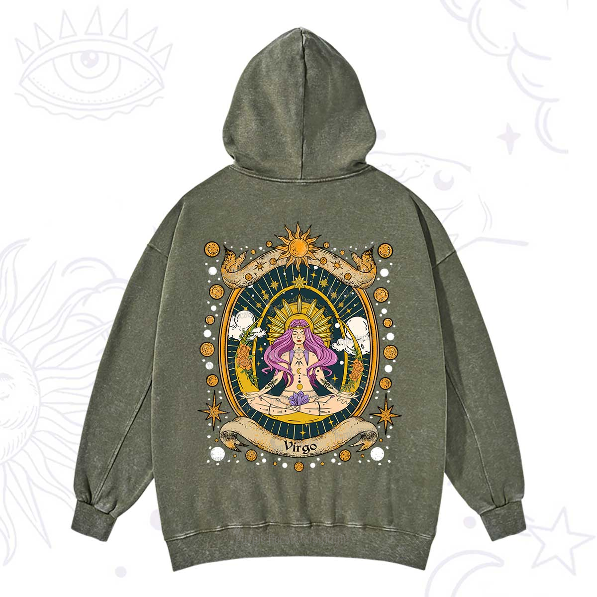 Purplehecate Virgo Radiance Zodiac Washed Hoodie