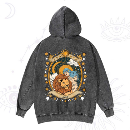 Purplehecate Leo Radiance Zodiac Washed Hoodie