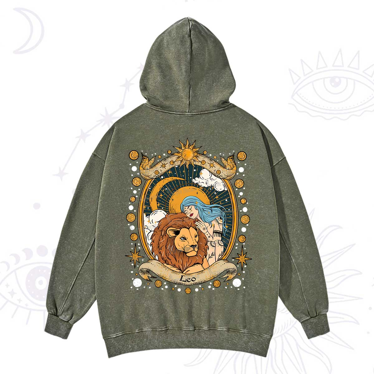 Purplehecate Leo Radiance Zodiac Washed Hoodie