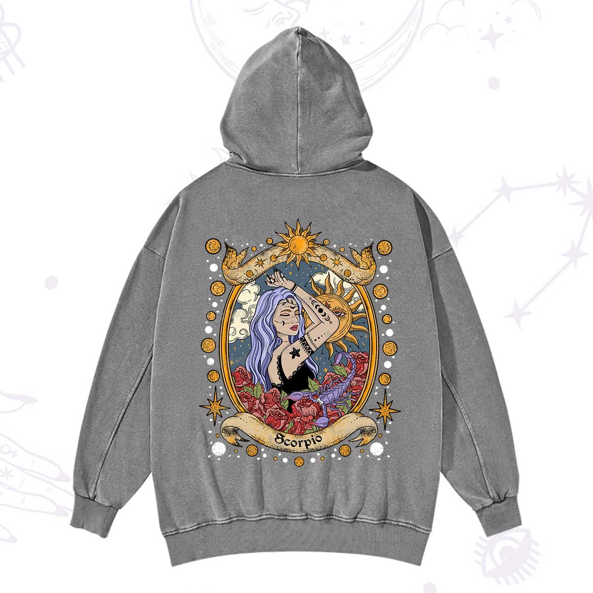 Purplehecate Scorpio Radiance Zodiac Washed Hoodie