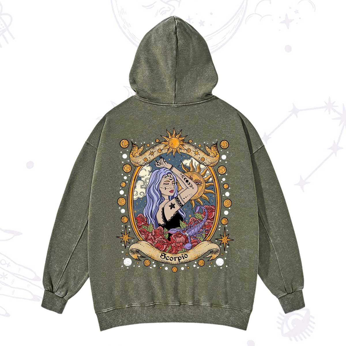 Purplehecate Scorpio Radiance Zodiac Washed Hoodie