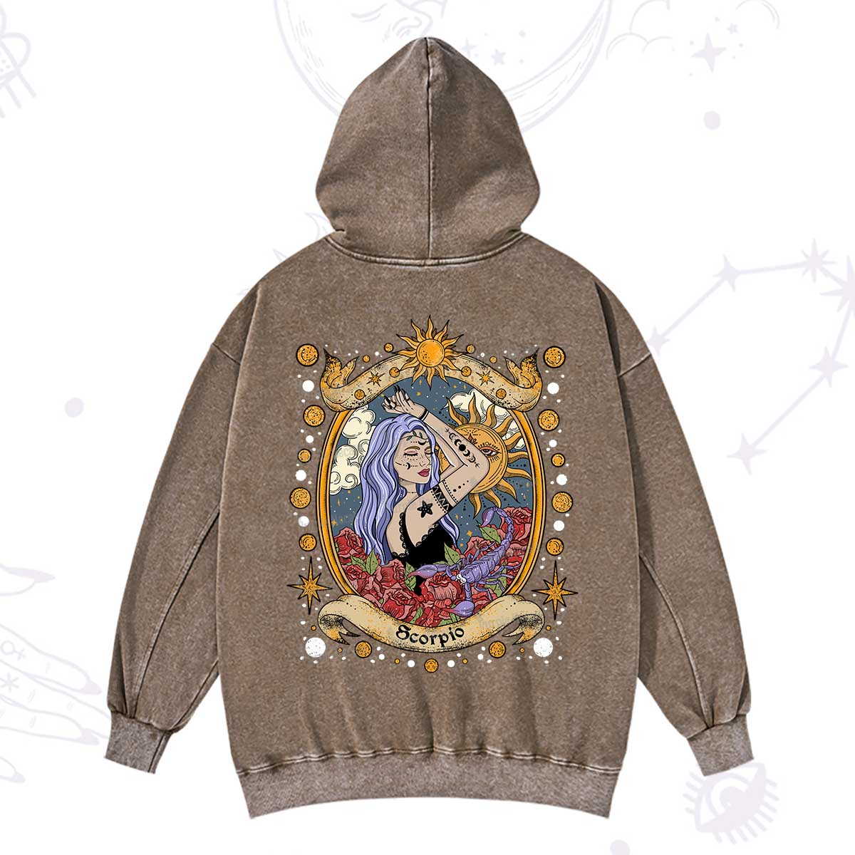 Purplehecate Scorpio Radiance Zodiac Washed Hoodie