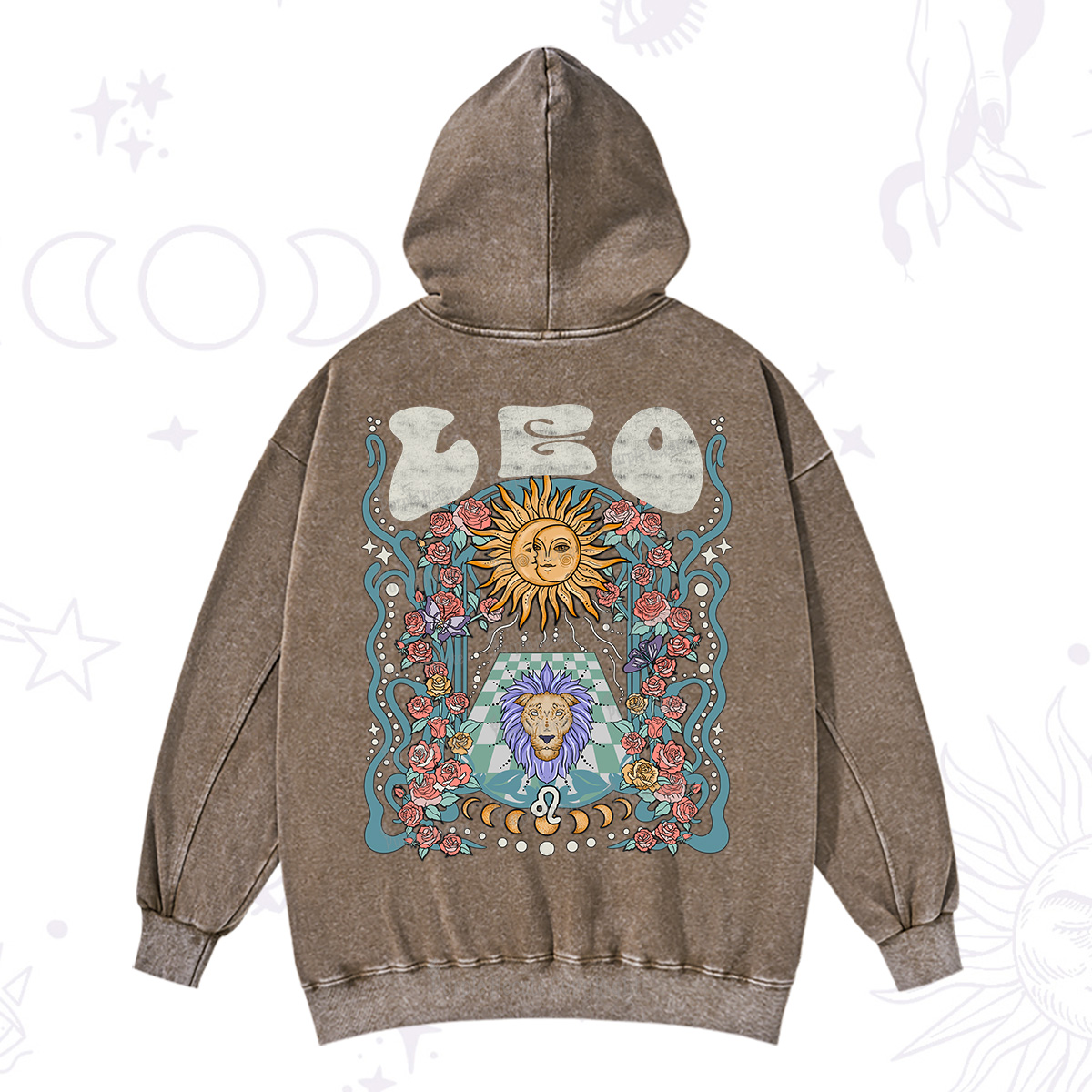 Purplehecate Leo Spirit Zodiac Washed Hoodie