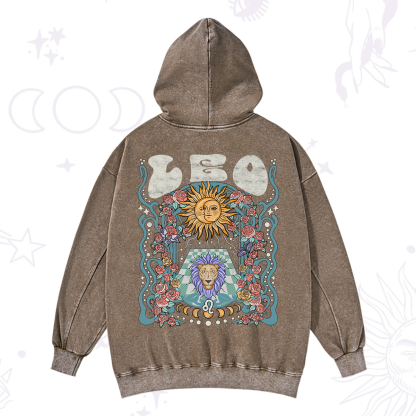 Purplehecate Leo Spirit Zodiac Washed Hoodie