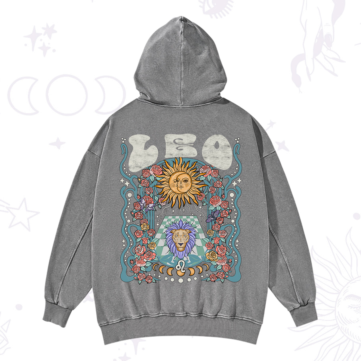 Purplehecate Leo Spirit Zodiac Washed Hoodie
