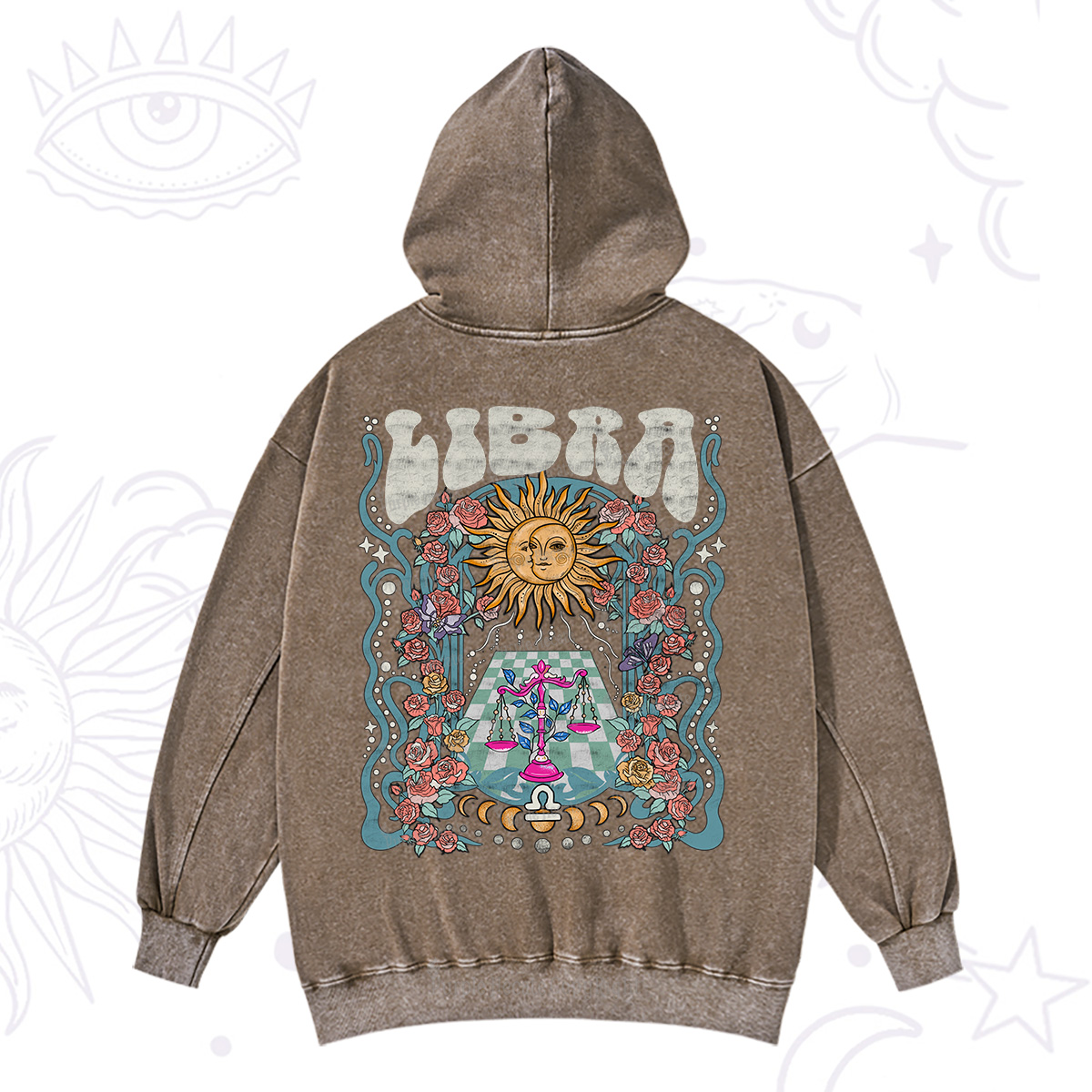 Purplehecate Libra Spirit Zodiac Washed Hoodie